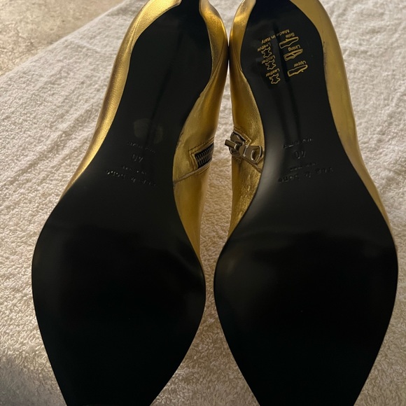 RAG & BONE METALLIC GOLD LEATHER ANKLE BOOTS… SIZE 40/9.5 MEDIUM… NWOB 3” HEELS - Picture 12 of 14